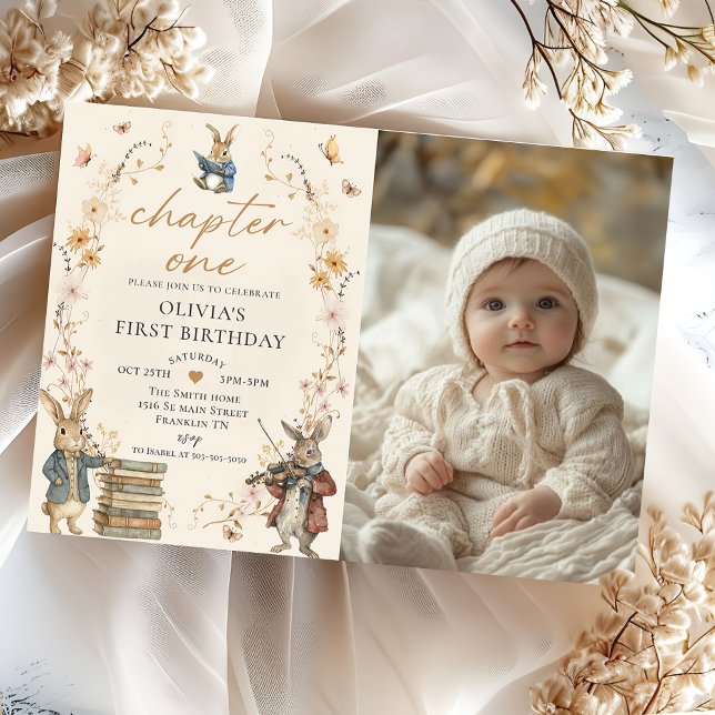 Invitation Storybook Chapter One 1st Birthday Photo (Créateur téléchargé)