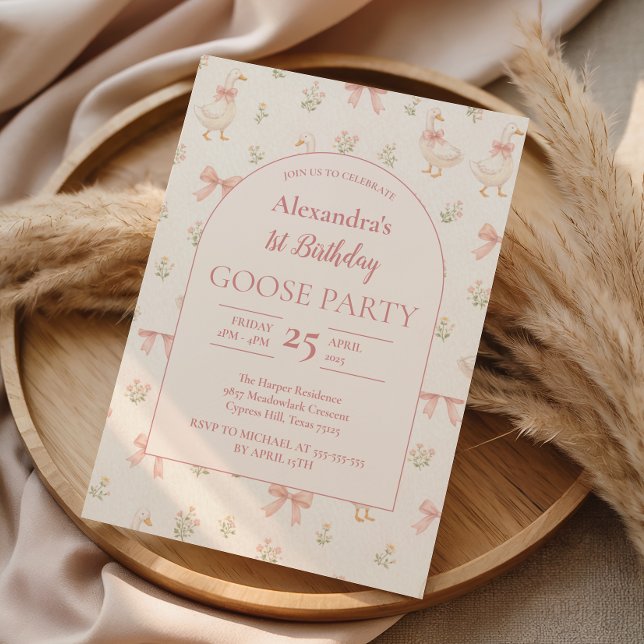 Invitation Storybook Goose 1st Birthday (Créateur téléchargé)