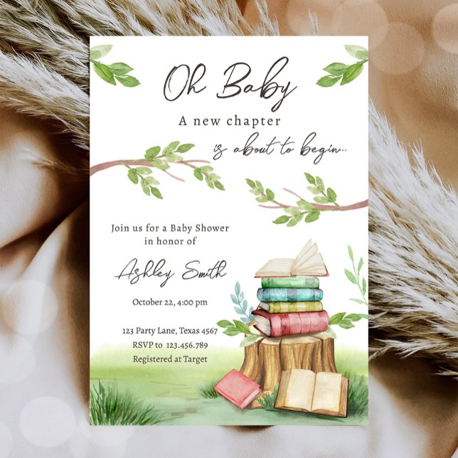 Invitation Storybook New Chapter Book Books Baby shower (Créateur téléchargé)