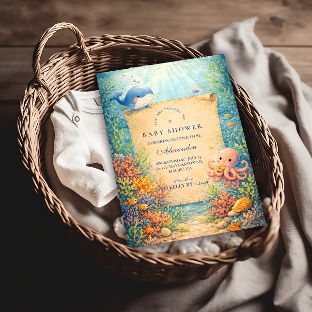 Invitation Storybook Ocean Friends Baby Shower (Créateur téléchargé)
