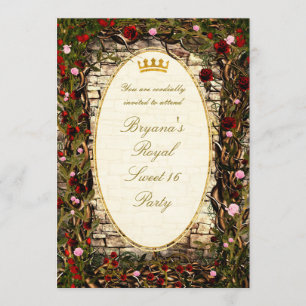 Invitation Storybook Princess Vintage Briar Rose Party