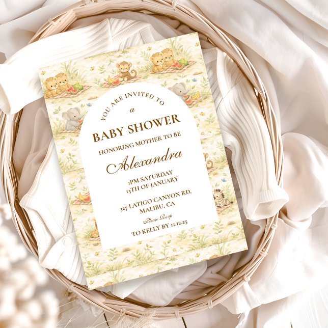 Invitation Storybook Safari Animals Baby Shower (Créateur téléchargé)