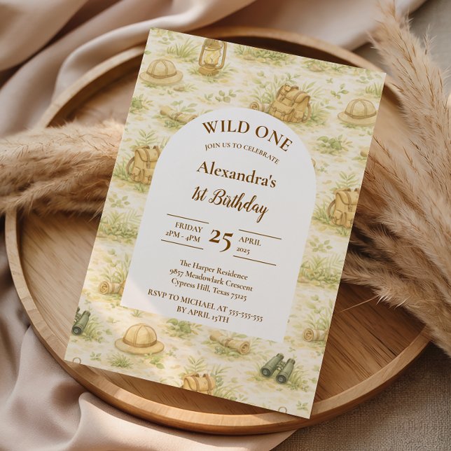 Invitation Storybook Safari Wild One First Birthday (Créateur téléchargé)