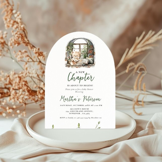 Invitation Storybook Un nouveau chapitre sur le Baby shower d (Créateur téléchargé)