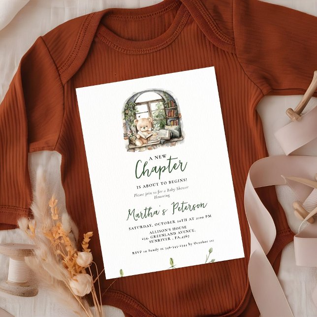 Invitation Storybook Un nouveau chapitre sur le Baby shower d (Créateur téléchargé)