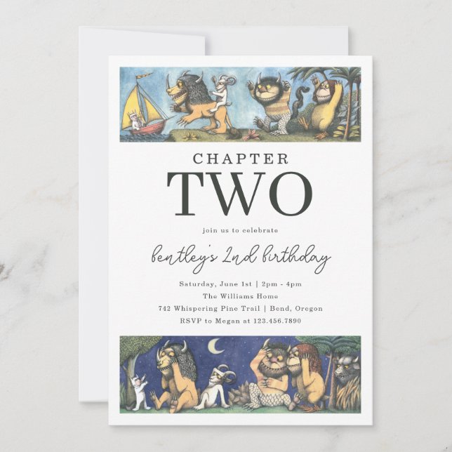 Invitation Storybook Wild Things Birthday Chapter Theme (Devant)