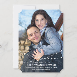 Invitation Strands of Beads Photo Save the Date Annonce