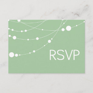 Invitation Strands stylish RSVP menthe blanc