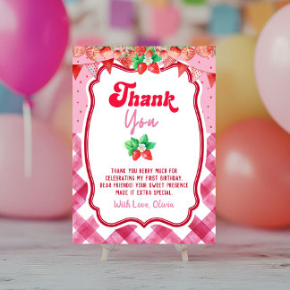 Invitation Strawberry Shortcake 1st Birthday Thank You Card