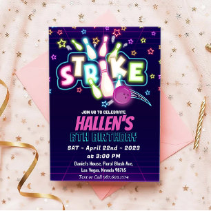Invitation Strike Bowling Anniversaire