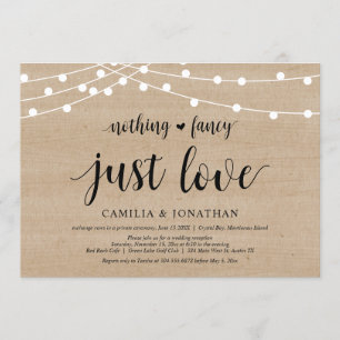 Invitation String Lights Farm Wood, Mariage Elopement Party