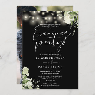 Invitation String Lights Green Mariage Photo Soirée