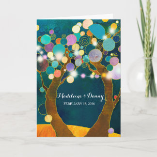Invitation String Lights Love Trees Mariage Turquoise