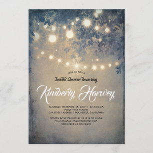 Invitation String Lights Rustic Country DreamFête des mariées