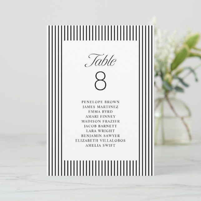 Invitation Striped Elegance Class Wedding Seating Charts (Debout devant)