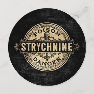 Invitation Strychnine Vintage Style Étiquette