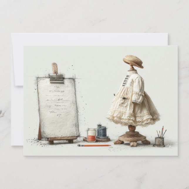 Invitation Studio de l’écrivain parisien Ruffle 1er anniversa (Devant)