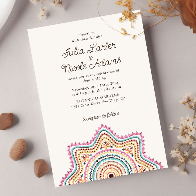 Invitation Style Art déco classique Mandala Mariage (Créateur téléchargé)