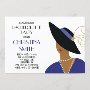 Invitation Style Art Déco Filles Nuit Sortie Bachelorette
