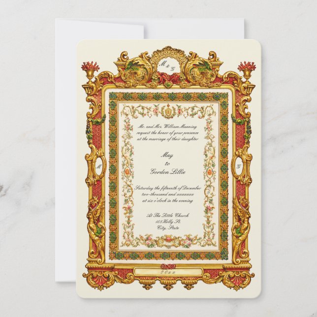 Invitation Style baroque rococo de l'ère victorienne rétro 18 (Devant)