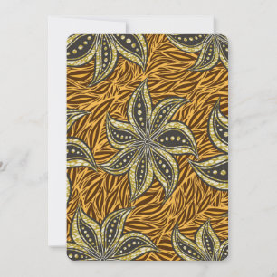 Invitation Style Batik Floral Abstrait africain