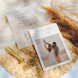Invitation Style Boho moderne Simple & élégant 2 Mariage phot