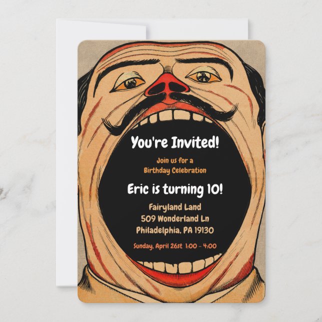 Invitation Style Carnaval vintage Fête d'anniversaire (Devant)