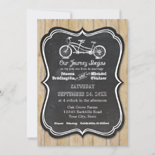 Invitation Style Chalkboard de vélo Typographie rustique