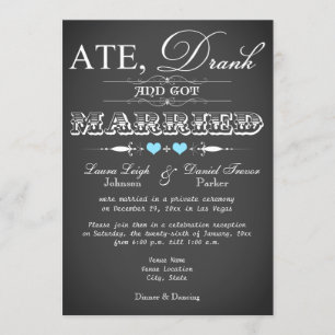 Invitation Style Chalkboard Réception de mariage uniquement I