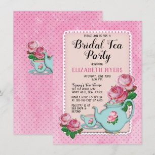 Invitation Style Cottage Anglais Rose Tea Party Douche