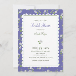 Invitation Style Cottage Fleurs de Pâquerette Pervenche