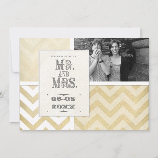 Invitation Style d'affiche de cirque - Ombre Chevron Stripe Z (Devant)