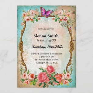 Invitation Style d'anniversaire vintage