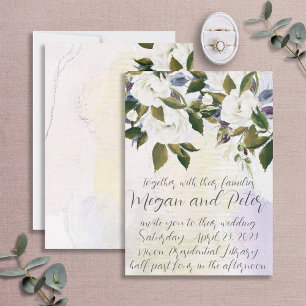Invitation Style de calligraphie blanc et vert
