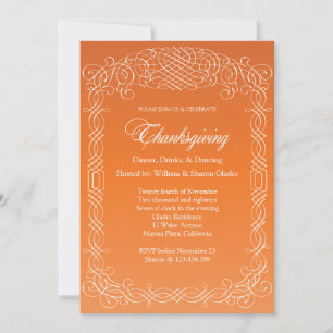 Invitation Style de calligraphie d'invitation de Thanksgiving