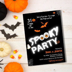 Invitation Style de chauves-souris fantômes effrayants Hallow
