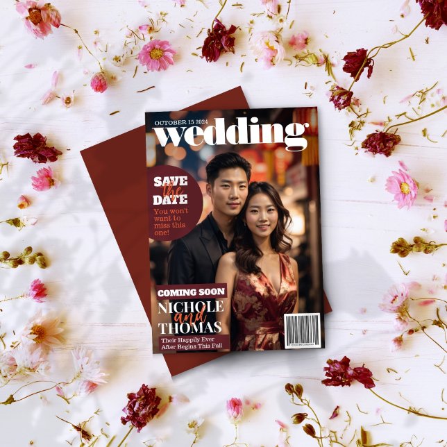 Invitation Style de couverture de magazine tendance Enregistr (Créateur téléchargé)