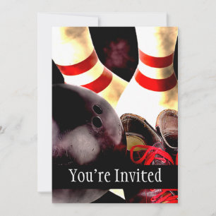 Invitation Style de grunge de vitesse de bowling