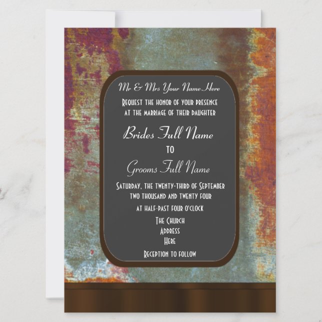 Invitation Style de tableau de bord urbain mariage alternatif (Devant)