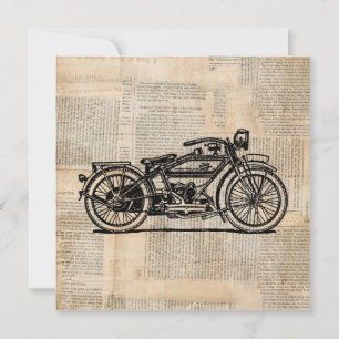 Invitation Style de texte du journal d'art de moto vintage