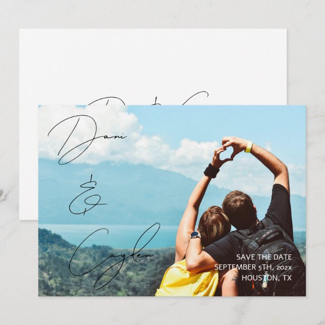 Invitation Style décontracté Chic D'Écriture Manuelle Enregis (Devant / Derrière)