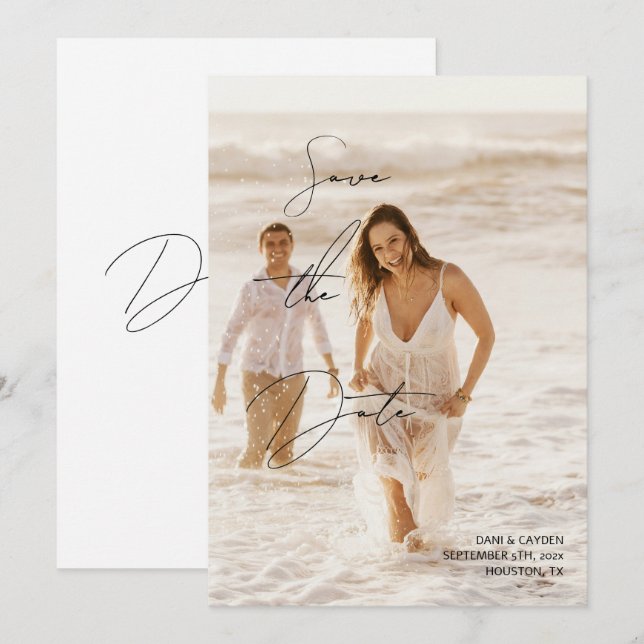 Invitation Style décontracté Chic D'Écriture Manuelle Enregis (Devant / Derrière)