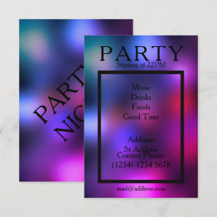 Invitation Style doux de club de cool de nuit de partie