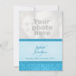 Invitation Style Fleur De Lis photo bleu