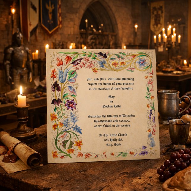 Invitation Style Floral Foliage Médiéval de l'ère Victorienne (Créateur téléchargé)