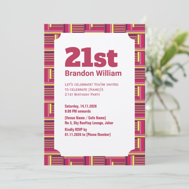 Invitation Style Géométrique Rétro (Debout devant)