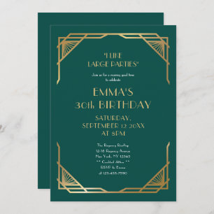 Invitation Style Gold Gatsby 30th Birthday Party