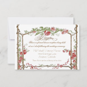 Invitation Style Letterpress Vintage Faux Bois Trellis - Roug
