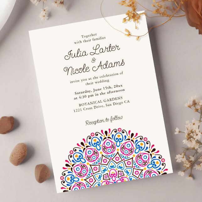 Invitation Style Mandala de Mariage Classique Orné Art Déco (Créateur téléchargé)