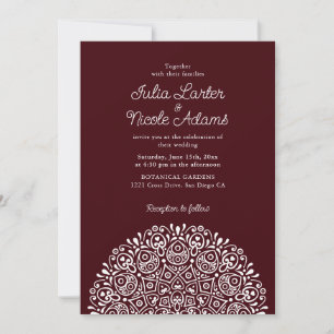 Invitation Style Mandala Mariage Art Déco Orné Classique